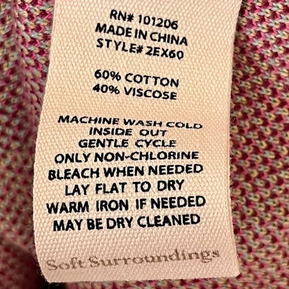 Soft Surroundings Purple Iris Sweater - Aqua, Olive, Pink, Purple - M - Picture 7 of 8